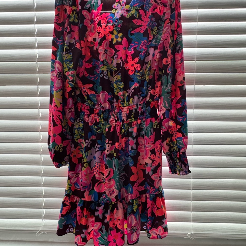 Lilly Pulitzer Pink and Black Floral Dress